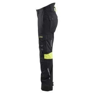 BLAKLADER - 710715129933D25 Women's Inherent <b>Trousers</b> Black/<b>Hi</b>-<b>vis</b> yellow - EAN 7330509919316 <b>WORK</b> <b>TROUSERS</b> DENIM <b>WORK</b> <b>TROUSERS</b> - Product Image 4