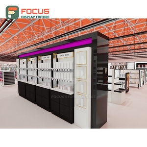 Modern Salon Wig Display Cabinet Glass Door Lockable Drawer Multi Tier Shelf Display Cabinet Fixture - Product Image 3