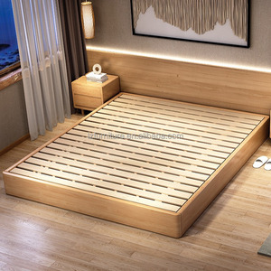 OEM Custom Platform Bed <b>Frame</b> Factory <b>Cheap</b> Price Modern Panel MDF Wood Slat Base Hotel Bed Wholesale Furniture Manufacturer - Product Image 1