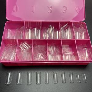 Cubierta acrílica francesa para <span class=keywords><strong>uñas</strong></span>, Punta curva Xxl C, recta, transparente, larga, cónica, cuadrada, transparente, 500 Uds. - Product Image 6