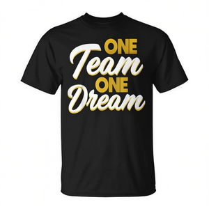 Camiseta One Team One Dream, ropa promocional, cuello redondo negro, talla unisex para adultos - Product Image 3
