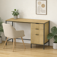 Bureau d'ordinateur élégant et minimaliste avec tiroirs à cadre métallique pour espace de travail, bureau et espaces d'étude