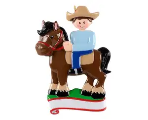 Персонализированные рождественские украшения для верховой езды мальчика и девочки, украшения для ёлки, 2022 для мужчин, любителей лошадей (синий)