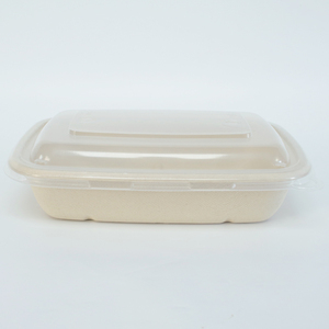 900ml 2-ngăn restaurart Takeaway pfas-miễn phí bã mía thực phẩm <span class=keywords><strong>container</strong></span> dùng một lần salad Bowl với nắp - Product Image 5