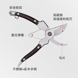 Minghao Stainless Steel Pruning <b>Shears</b> 1.8Cm Max Cut Garden Orchard Fruit Branch Trimming <b>Tool</b> - Product Image 3