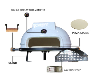 KIMSTONE <span class=keywords><strong>four</strong></span> à pizza kamado 21 pouces en céramique charbon <span class=keywords><strong>de</strong></span> bois accessoires <span class=keywords><strong>de</strong></span> gril avec porte - Product Image 5