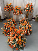 Vente en gros de boules de fleurs artificielles en soie de 70 cm, eucalyptus orange, verdure moderne, de haute qualité, pour la décoration de mariage