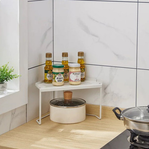 Metal Single-layer Stackable <strong>Corner</strong> Storage Rack Kitchen Spice Storage Countertop Pot Holder <strong>Corner</strong> Shelf for <strong>Under</strong> <strong>Sink</strong> <strong>Cabinet</strong> - Product Image 3