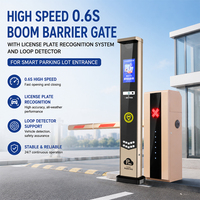 Barrière à levier haute vitesse 0,6s avec système de reconnaissance de plaque d'immatriculation et détecteur de boucle pour entrée de parking intelligent
