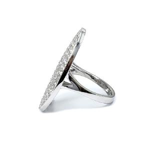 Chine Usine Bijoux Personnaliser Haute Qualité 14k Or Blanc Massif Véritable Diamant Pave Ovale Bagues De Mariage pour Femmes - Product Image 3