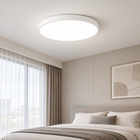 Plafonnier LED Moderne Rond/Carré 24W 36W 48W 64W, Lampe Panneau Nordique 3 CCT à Montage en Surface avec Éclairage Latéral