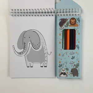 Оптовая продажа на заказ DIY животные спиральный набор раскрасок с ручкой