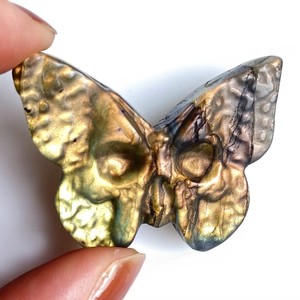 Vente en gros de crânes de papillons en <span class=keywords><strong>labradorite</strong></span> naturelle Stong Flash, pierre de cristal, artisanat modèle gravé pour cadeau - Product Image 5