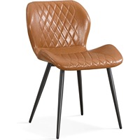 Moderne Diamant-Gesteppte Leder-Esszimmerstühle mit Metallgestell Ergonomische Küchenstühle für Esszimmer Wohnzimmer Apartment-Dekor