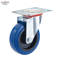 Roue à roulettes AUGUS 3/4/5/6/8 pouces en PU rouge/caoutchouc élastique bleu/caoutchouc noir/PVC rouge/PP blanc/PA pour l'industrie
