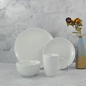 Juego de vajilla de porcelana de cerámica para restaurante, vajilla blanca y fina personalizada para Hotel y Europa, venta al por mayor, china
