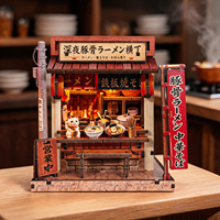 Kit de construction de maison miniature en bois DIY, architecture japonaise, puzzle 3D avec lumière LED pour la décoration de la maison, cadeau