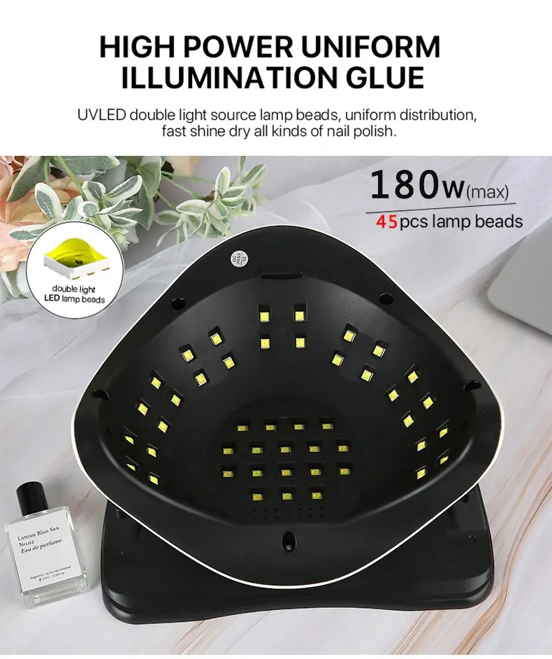 Profesional 180W luz roja curado Gel uñas arte herramientas salón Mesa manicura máquina sol Uv secador de uñas UV LED lámpara de uñas