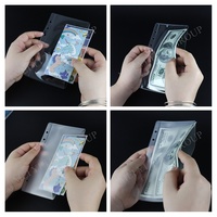 Pochette transparente givrée en PVC à ouverture extérieure, à poche unique, pour classeur à feuilles mobiles A5/A6/A7, mini-organisateur sans fermeture éclair, impression numérique