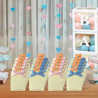 Koreanischer Valentinstag-Geschenkkarton: Niedliche Rechteckige Schokoladenbox aus Weißem Karton mit Cartoon-Schleife