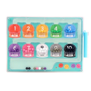 Bloques de Construcción de Pistas de Canicas, Juguete Educativo DIY para el Pensamiento Lógico de los Niños, de Madera, para Aprender a Combinar Colores y Números, Laberinto de Colores - Product Image 5