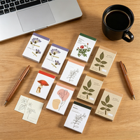 Mini Bloc de Notas Botánico, Serie de Plantas y Flores, Papelería Estética y Linda para la Escuela, Oficina y Notas Diarias