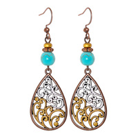 Pendientes Colgantes de Aleación con Acabado Étnico Vintage 2026, Estilo Vaquero con Borlas de Cuero, Unisex, Decoración para Aniversario