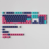 Black/Pink Cyberpunk Keycaps 129 Keys Cherry Profile PBT Sublimation for MX Switch 68/84/87/96/98/104/108 Mechanical Keyboard