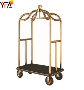 Luxe lobby bagagewagen titanium goud multifunctionele vogelkooi bagage transportkar bellman hotel bagagewagen - Product Image 4