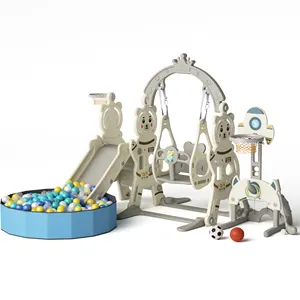 עיצוב ילדים בית משחק מקורה לתינוק מגרש משחקים מגלשות פלסטיק לילדים צעצועי הזזה נדנדה וגלשה