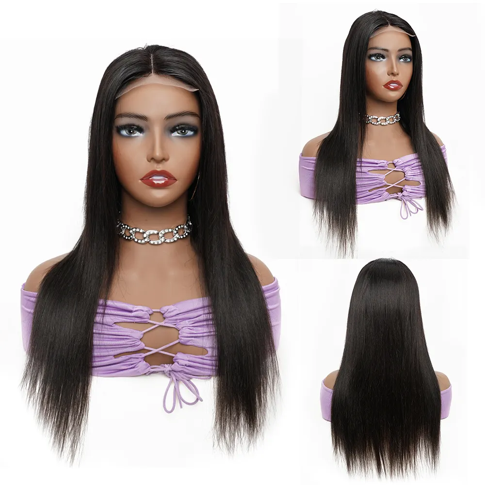 Cheap Raw virgin high quality human hair bundles with lace closure 4x1 4x4 lace wigs hd lace cuticle aligned Brazilian hair