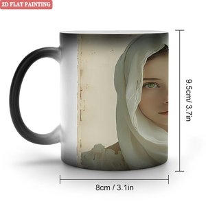 Mug de camping extérieur relaxant, noir givré, 11 oz, en céramique, tasse magique sensible à la chaleur - Product Image 2