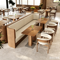 Nouvelle conception : Ensemble de mobilier de restaurant en bois massif, canapé croisé, banquette de restaurant tout confort avec table et chaises de restaurant