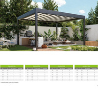Pérgola de Aluminio de Lujo con Techo de Lamas Impermeables, Gazebo Eléctrico con Lamas Ajustables, Pérgola Bioclimática de Aluminio para Jardín