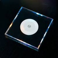 Sous-verre lumineux LED en acrylique, rond de 10 cm, changeant de couleur RGB, rechargeable, avec logo personnalisé pour les bars, les discothèques et les décorations de fête