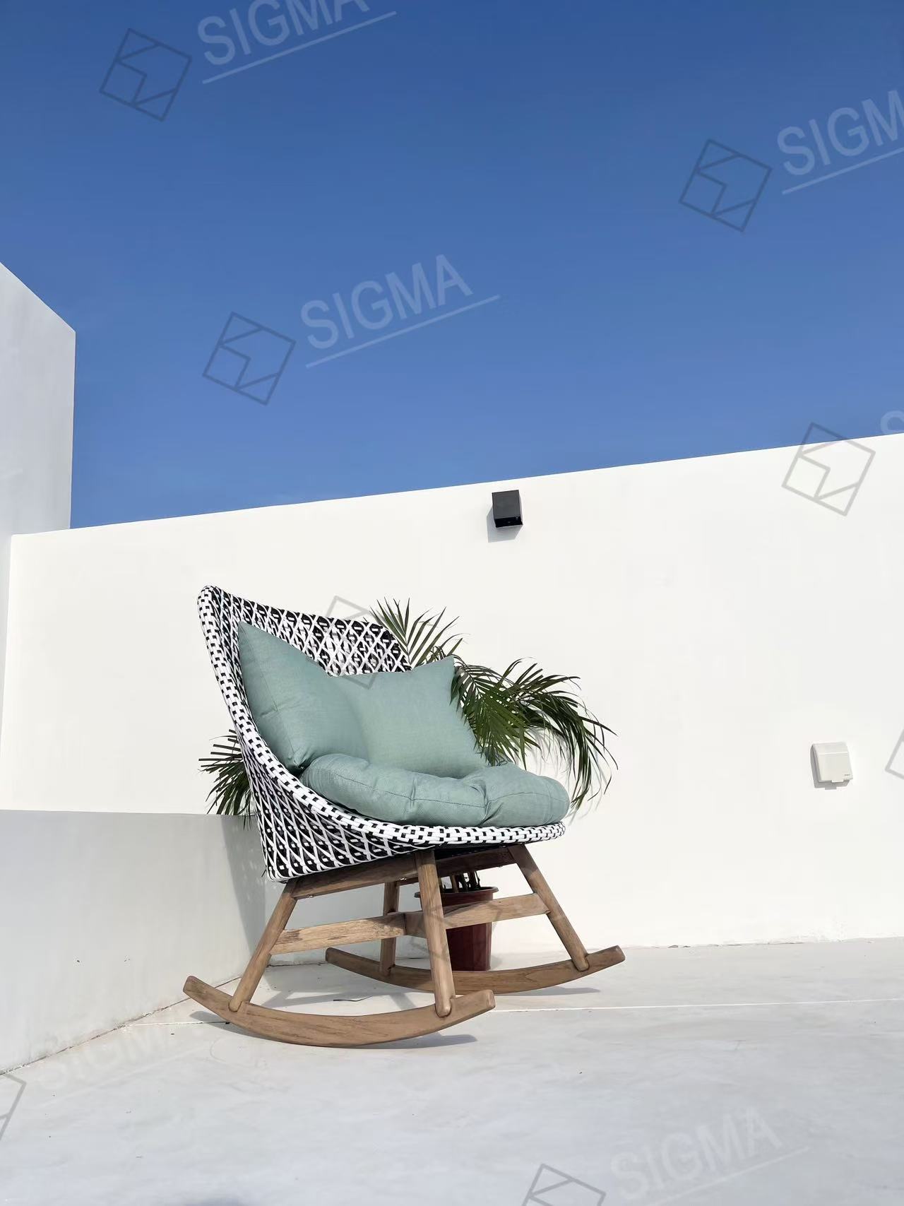 Weathered Teak Dining Set Chair Rattan Back and White Armchair Garden Outdoor Teak Dining Chairs
