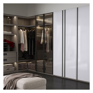 Armoire sur mesure avec porte en verre et bandes lumineuses, mobilier de dressing, série haut de gamme, dressing - Product Image 3