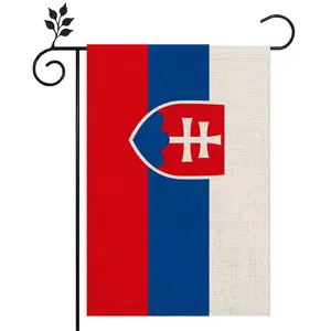 Nuove tendenze prezzo ragionevole 600D Oxford 12*18 pollici doppia faccia bandiera da giardino colorata slovacchia