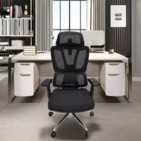 Chaise de bureau moderne et simple à prix de gros, réglable, pivotante, avec dossier haut, appui-tête et accoudoirs 3D en maille