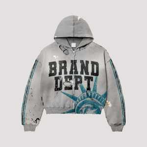 Sudadera con Capucha Personalizada con Logotipo Estampado en Relieve, Estilo Y2K, Unisex, de Alta Calidad, 350g, 100% Algodón, con Bolsillos Grandes, para Otoño - Product Image 4