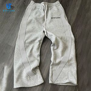 <span class=keywords><strong>Pantaloni</strong></span> da Jogging <span class=keywords><strong>a</strong></span> <span class=keywords><strong>Righe</strong></span> con Logo Ricamato Personalizzato, Casual, <span class=keywords><strong>a</strong></span> Gamba Larga e Oversize in Cotone - Product Image 2