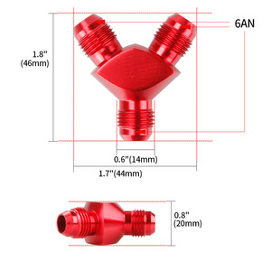 Adaptateur en T pour tuyau d'huile en alliage d'aluminium AN6 AN8 AN10 type Y pour système de refroidissement automobile - Product Image 2