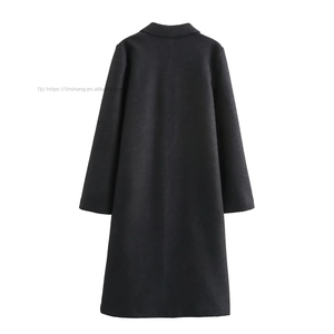 Women's <b>Wool</b> Blend Long Coat - Oversized Single-Button Trench Outerwear Fashion - Product Image 4