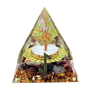 <b>Crystal</b> Pyramid Ornament With Rune <b>Tree</b> Design Resin Epoxy Home Decoration Diy Craft - Product Image 5
