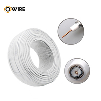 Cable Coaxial RG6 de 100 pies en Rollo, Aislamiento de Espuma PE de 75 Ohmios, para Instalación Profesional de Satélites y CCTV, Alta Flexibilidad