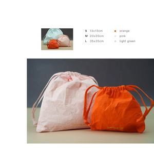 Sac de rangement paresseux personnalisé rose sac cosmétique à cordon en ruban DuPont poche de rangement ultra légère en Tyvek - Product Image 2