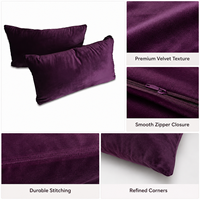 Housse de coussin lombaire rectangulaire en velours doux, housse de coussin décorative