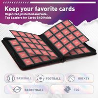 Classeur de cartes à collectionner personnalisé 1024 emplacements 16 pochettes en cuir PU avec fermeture éclair pour cartes de sport et de jeu sous protège-cartes et toploaders