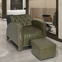 Chaise de shampooing moderne et portable en cuir synthétique écologique, imperméable, avec éponge haute densité et bac en céramique, réglable pour salon de coiffure