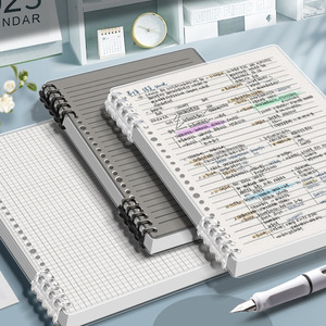 2025 nuevo cuaderno transparente de hojas sueltas KRC para estudiantes de secundaria B5 espiral con rejilla cuadrada desmontable cuero de alto Color - Product Image 2